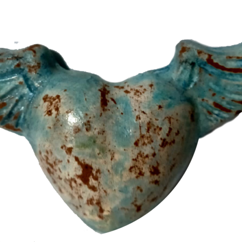 Corazón alas Jade chico 5x8"