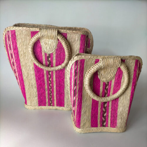 Bolsa quesadilla en fibra de palma tejida