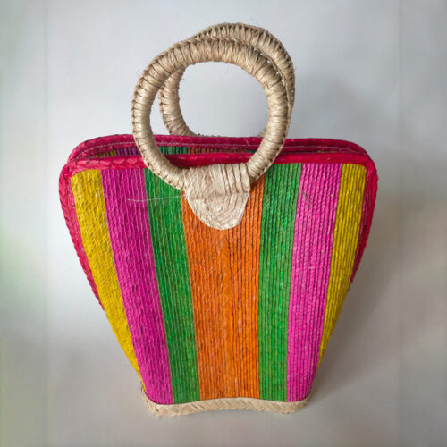 Bolsa quesadilla en fibra de palma tejida